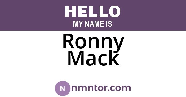 Ronny Mack