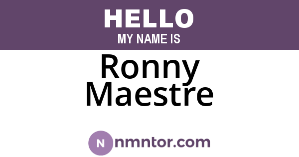 Ronny Maestre