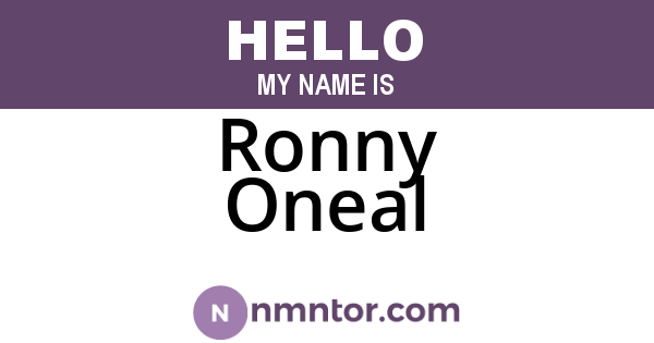 Ronny Oneal