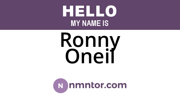 Ronny Oneil