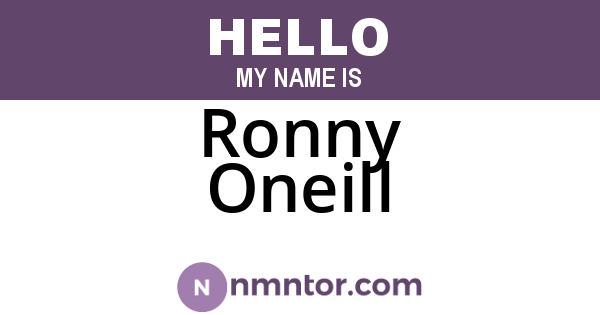 Ronny Oneill