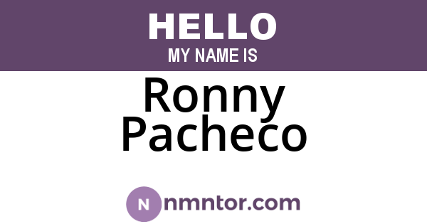 Ronny Pacheco