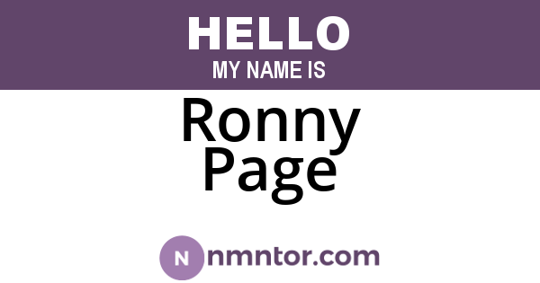 Ronny Page