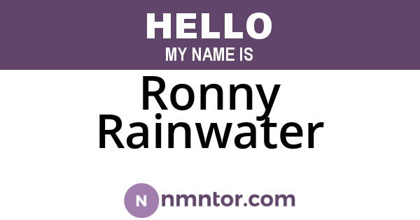 Ronny Rainwater