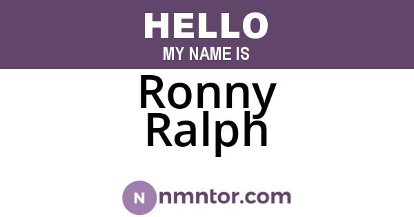 Ronny Ralph