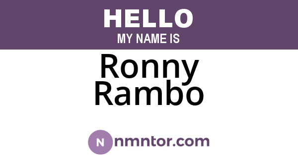 Ronny Rambo