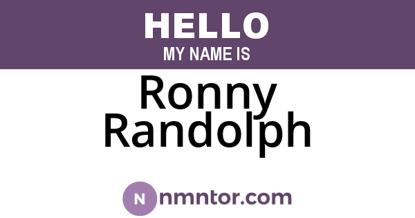 Ronny Randolph