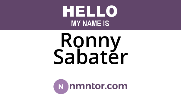 Ronny Sabater