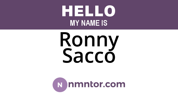Ronny Sacco