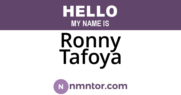 Ronny Tafoya
