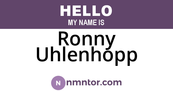 Ronny Uhlenhopp