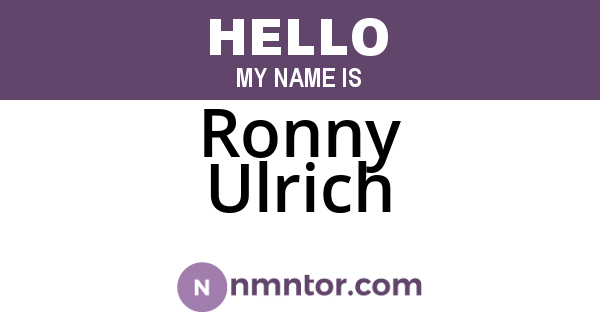 Ronny Ulrich