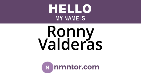 Ronny Valderas