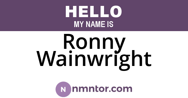 Ronny Wainwright