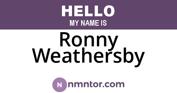 Ronny Weathersby