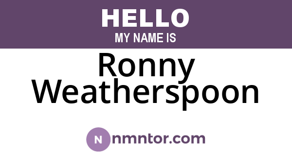 Ronny Weatherspoon