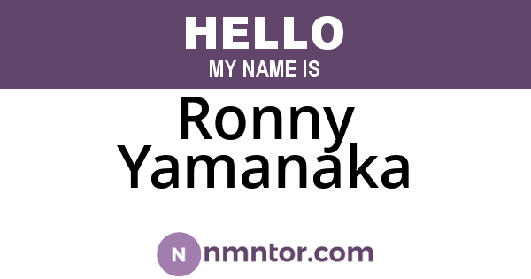Ronny Yamanaka