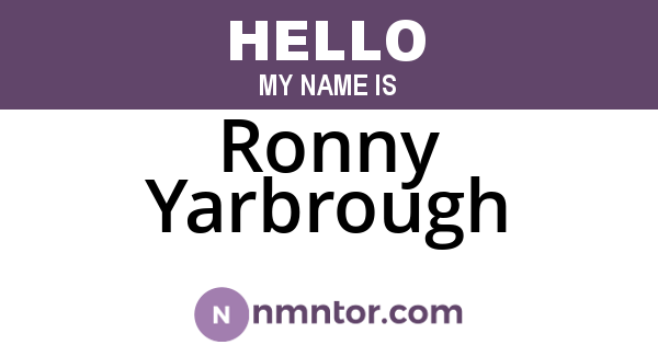 Ronny Yarbrough