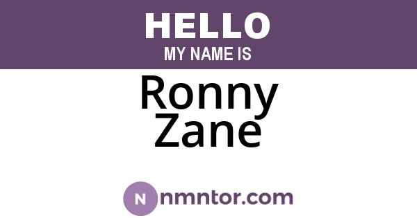 Ronny Zane
