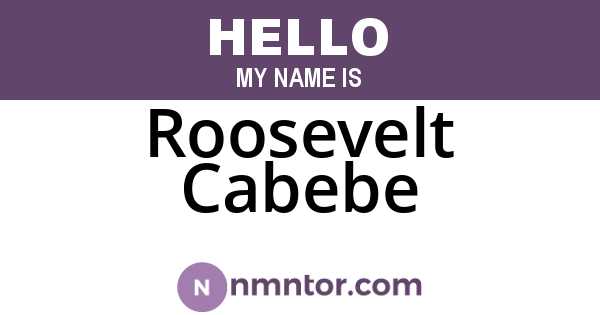 Roosevelt Cabebe