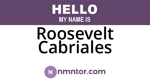 Roosevelt Cabriales
