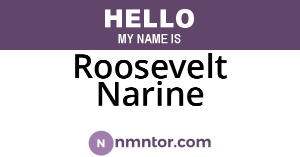 Roosevelt Narine