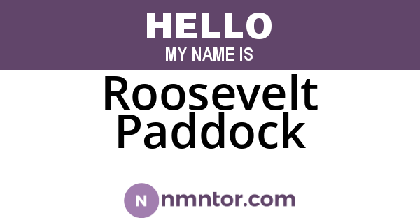Roosevelt Paddock