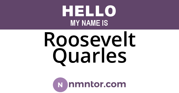 Roosevelt Quarles