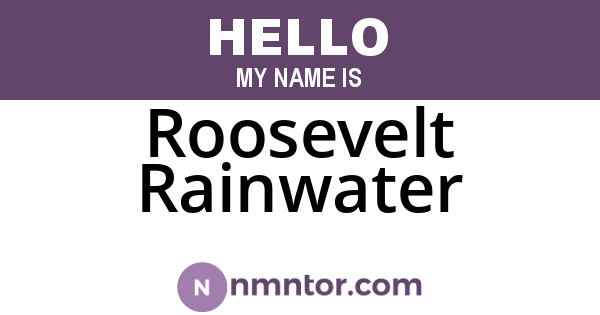 Roosevelt Rainwater