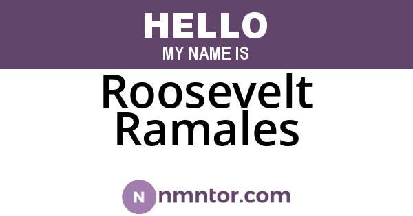 Roosevelt Ramales