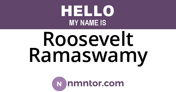 Roosevelt Ramaswamy