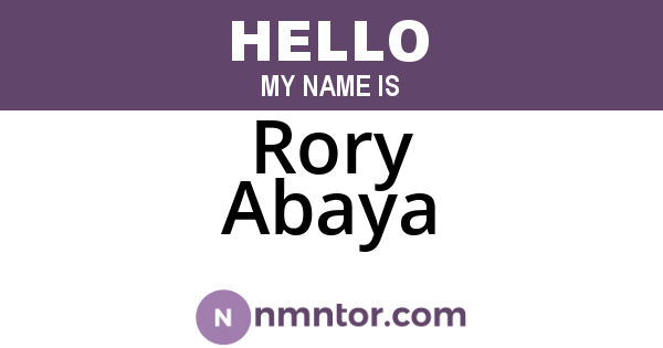 Rory Abaya
