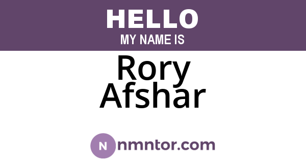 Rory Afshar