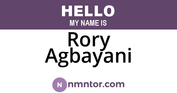 Rory Agbayani