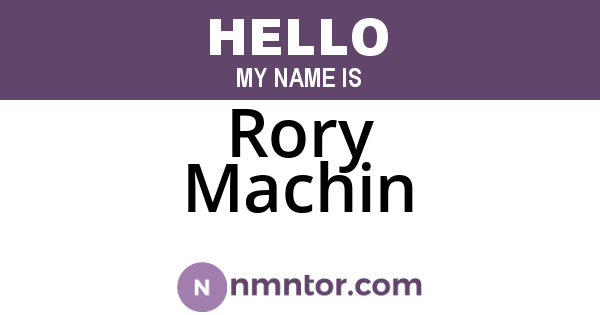 Rory Machin