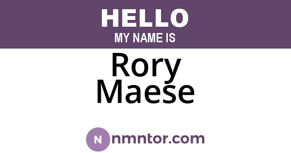 Rory Maese