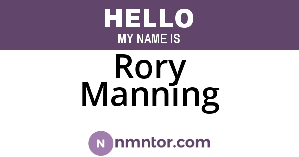Rory Manning