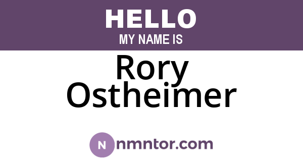 Rory Ostheimer