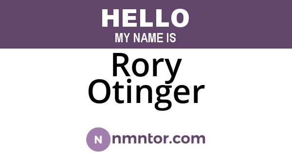 Rory Otinger