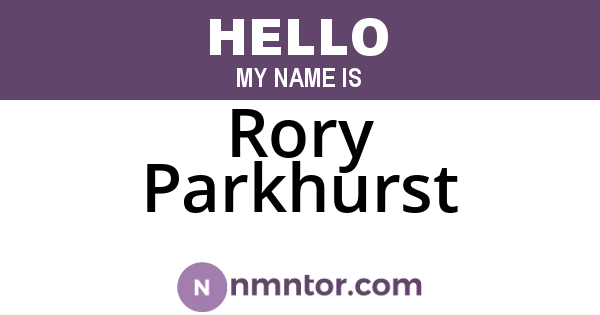 Rory Parkhurst