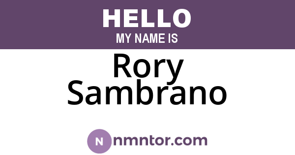 Rory Sambrano