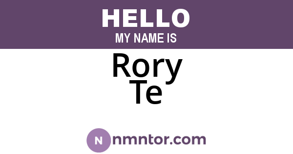 Rory Te
