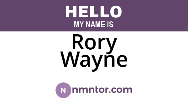Rory Wayne