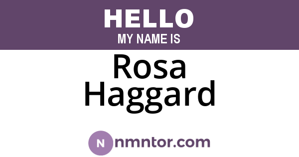 Rosa Haggard