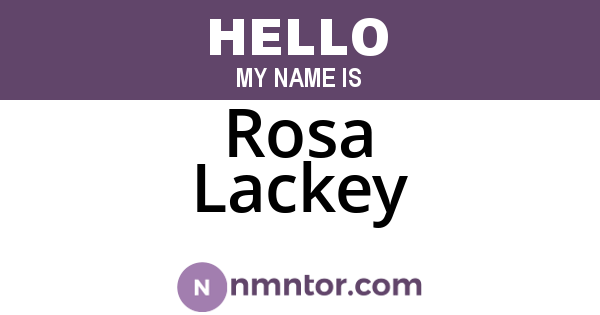 Rosa Lackey