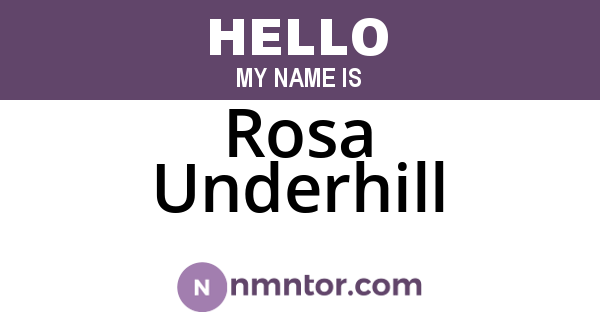 Rosa Underhill