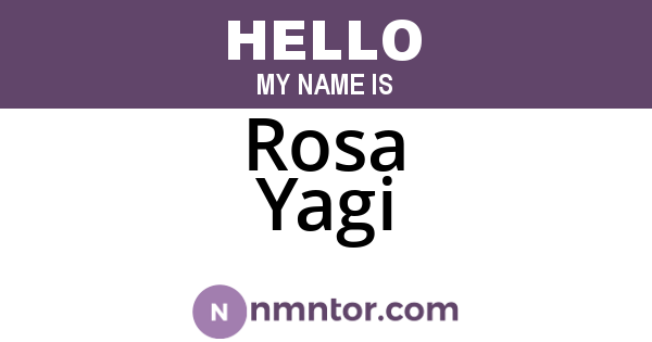 Rosa Yagi