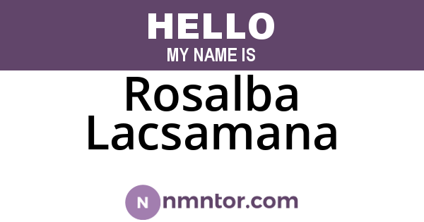 Rosalba Lacsamana