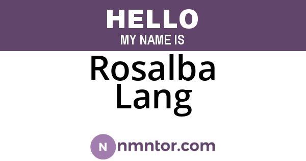 Rosalba Lang