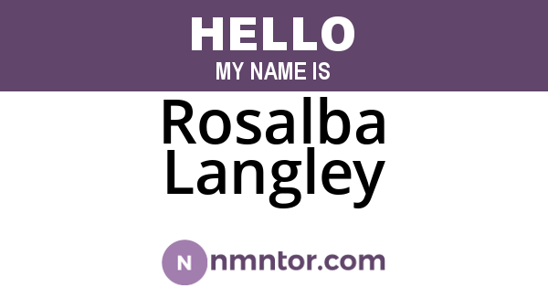 Rosalba Langley